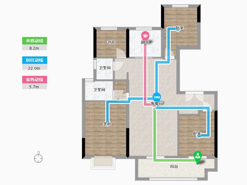 安徽省-亳州市-珍宝岛雍景和府-103.68-户型库-动静线