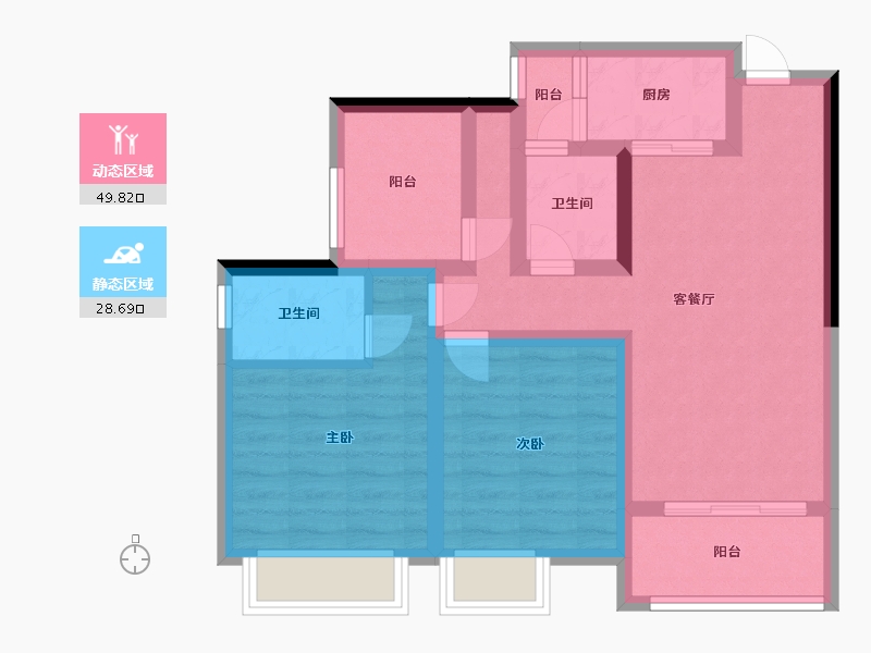 重庆-重庆市-逸锦城-68.00-户型库-动静分区