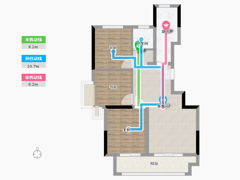 江苏省-无锡市-北控·瀚林府-76.20-户型库-动静线