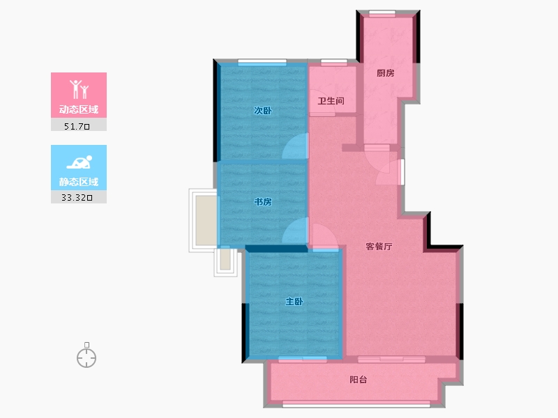 江苏省-无锡市-北控·瀚林府-76.20-户型库-动静分区