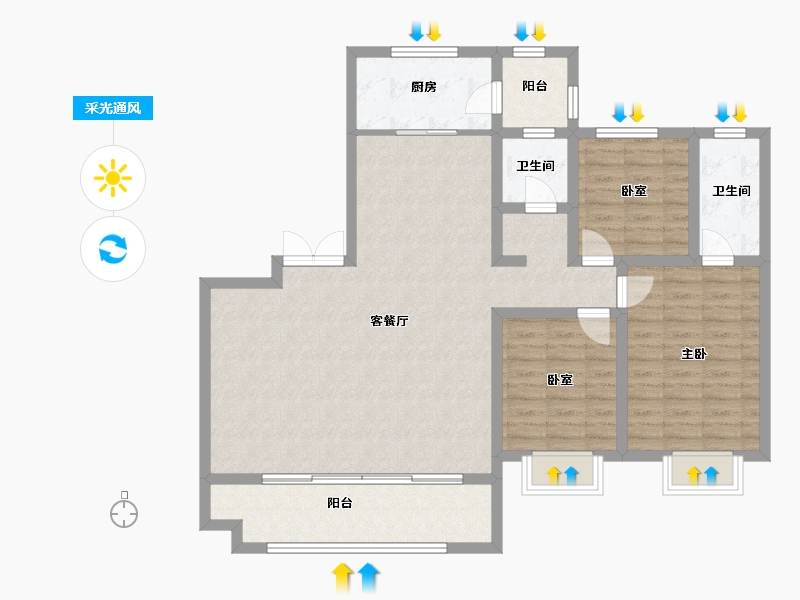 山东省-德州市-书香庭院-110.00-户型库-采光通风