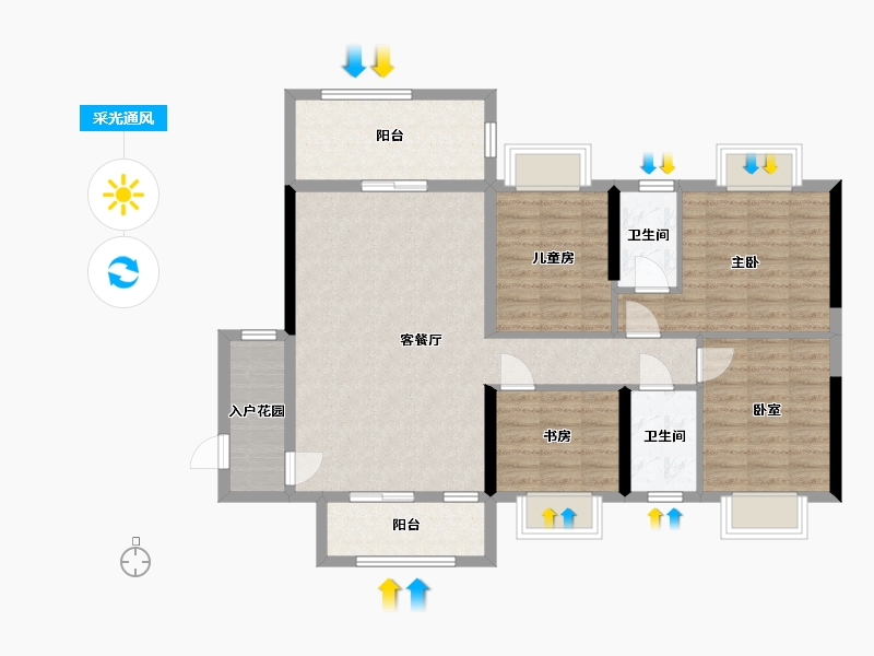 广东省-肇庆市-景峰家园-101.77-户型库-采光通风