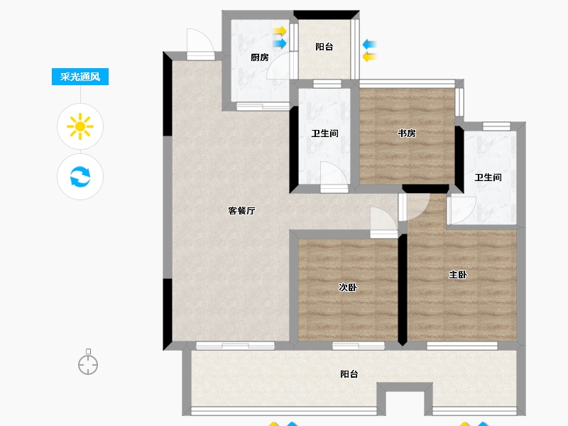 四川省-巴中市-置信城小区-97.00-户型库-采光通风