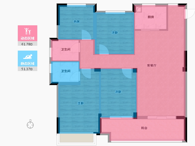 浙江省-金华市-明都星耀城-103.20-户型库-动静分区