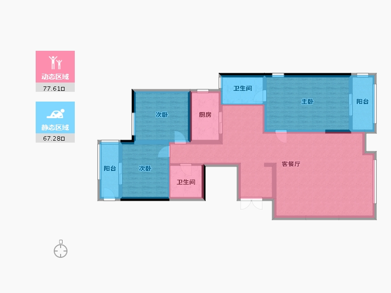 陕西省-榆林市-河汇府-139.20-户型库-动静分区