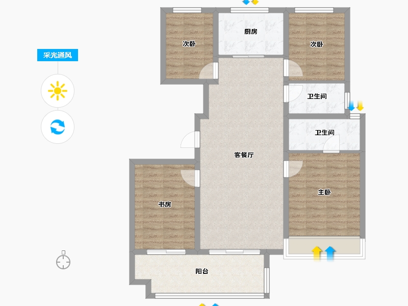 四川省-泸州市-青云台-101.60-户型库-采光通风