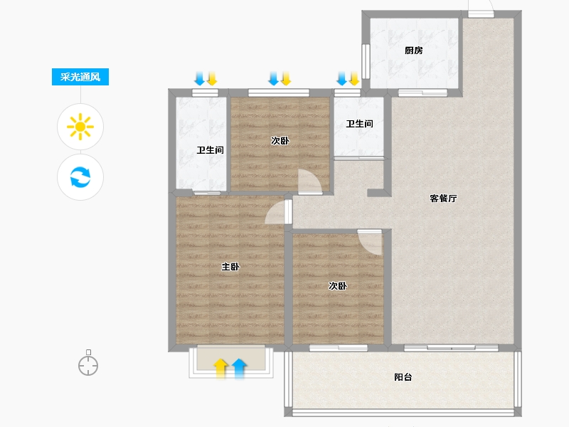 河南省-许昌市-宏基雅苑-109.00-户型库-采光通风