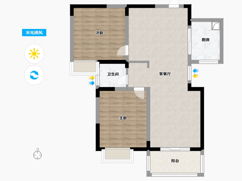 安徽省-滁州市-桂花苑-80.00-户型库-采光通风