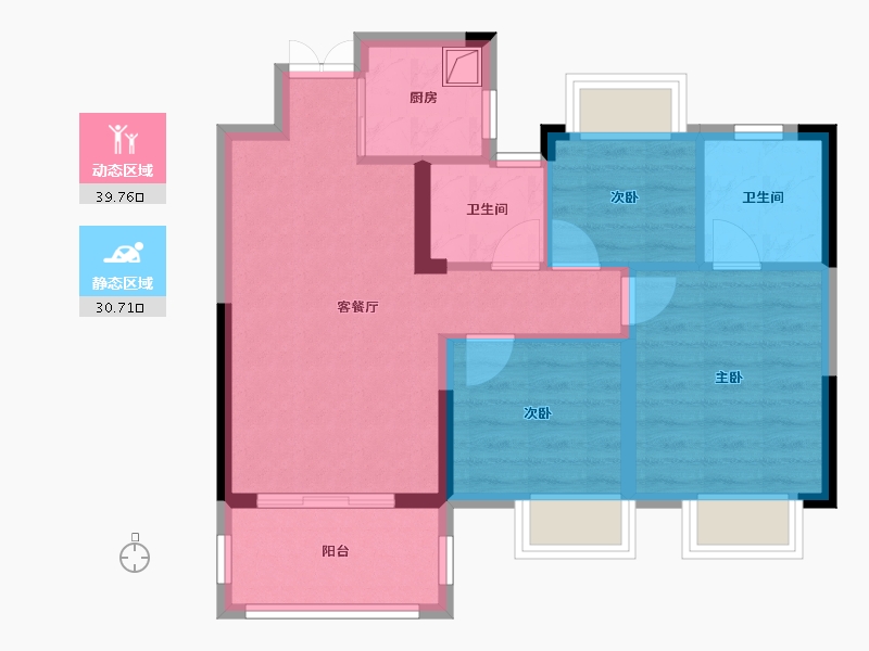 江西省-吉安市-瑞德佳苑-80.48-户型库-动静分区