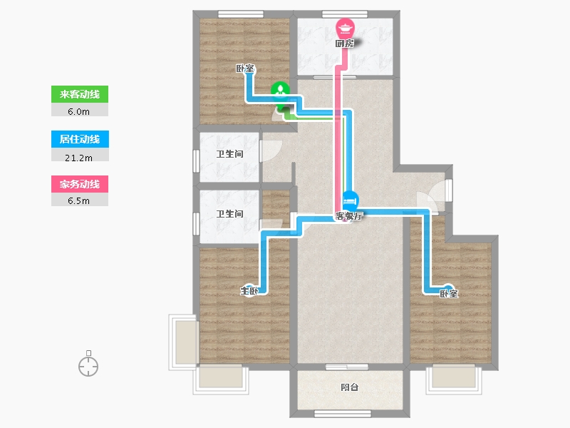 山东省-菏泽市-城盛豪庭小区-103.00-户型库-动静线