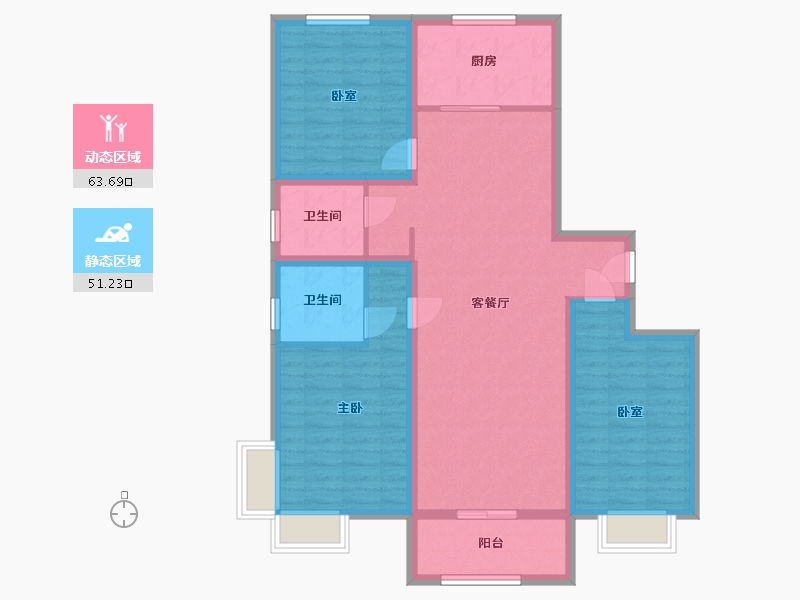 山东省-菏泽市-城盛豪庭小区-103.00-户型库-动静分区