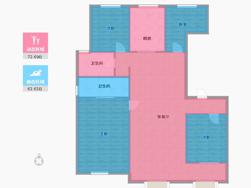 辽宁省-沈阳市-碧桂园大城印象-112.00-户型库-动静分区