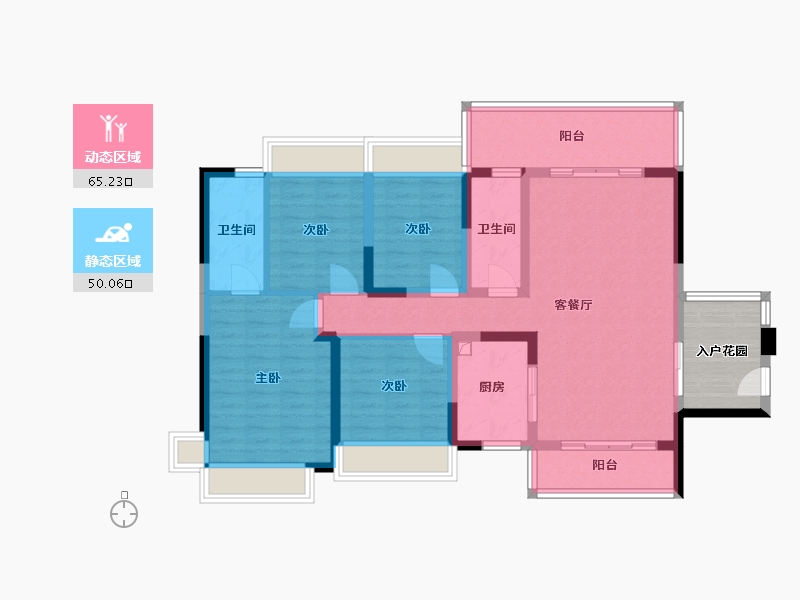 广东省-阳江市-华岭花园-107.12-户型库-动静分区