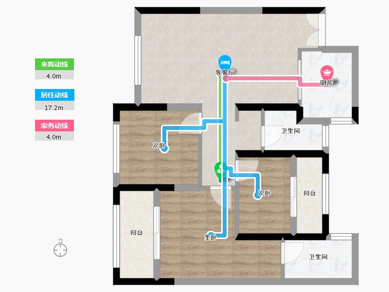 浙江省-温州市-瓯堡锦园-83.20-户型库-动静线