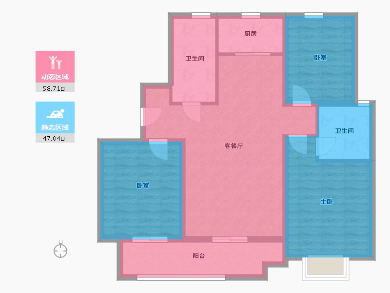 河北省-沧州市-瀛洲龙樾府-94.24-户型库-动静分区