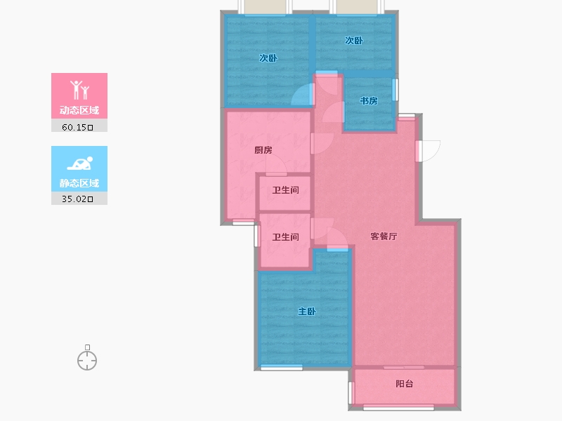 广东省-深圳市-鹏兴花园(二期)-84.69-户型库-动静分区