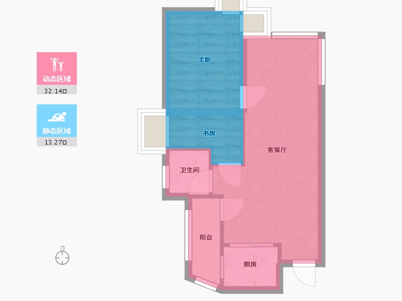 广东省-深圳市-君逸华府（百仕达三期）-40.09-户型库-动静分区