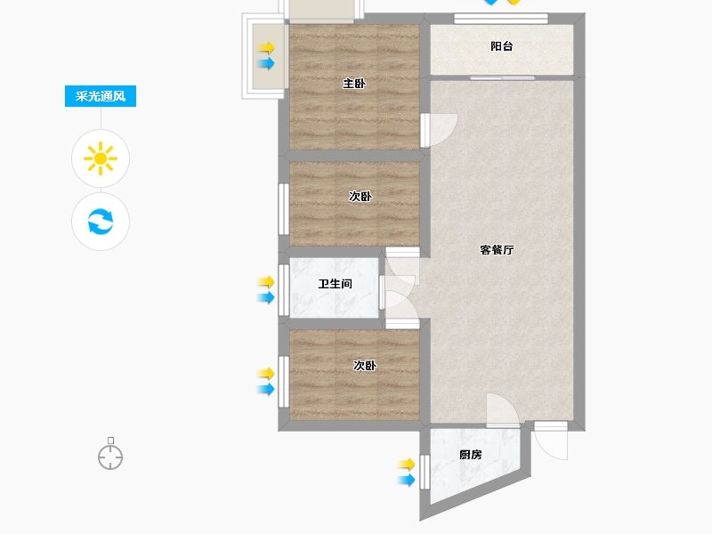 广东省-深圳市-丰湖花园-59.84-户型库-采光通风