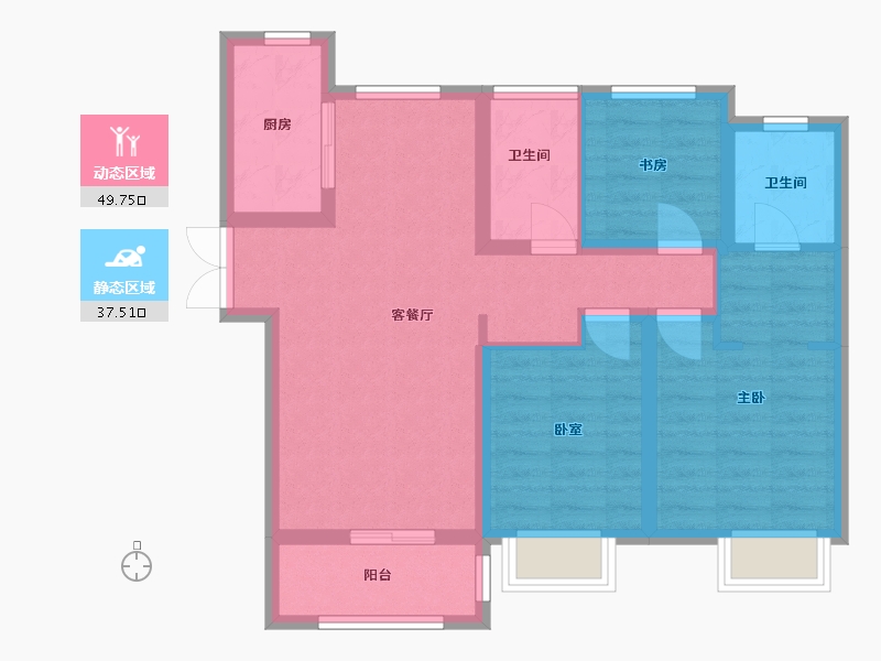 河北省-邢台市-邢台赋-76.98-户型库-动静分区