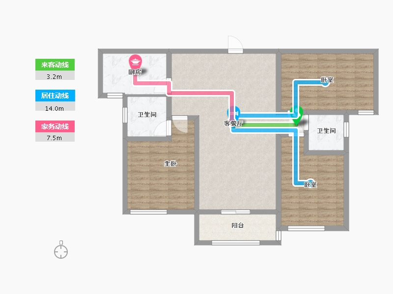 陕西省-宝鸡市-鸿德·凤仪国际-100.70-户型库-动静线