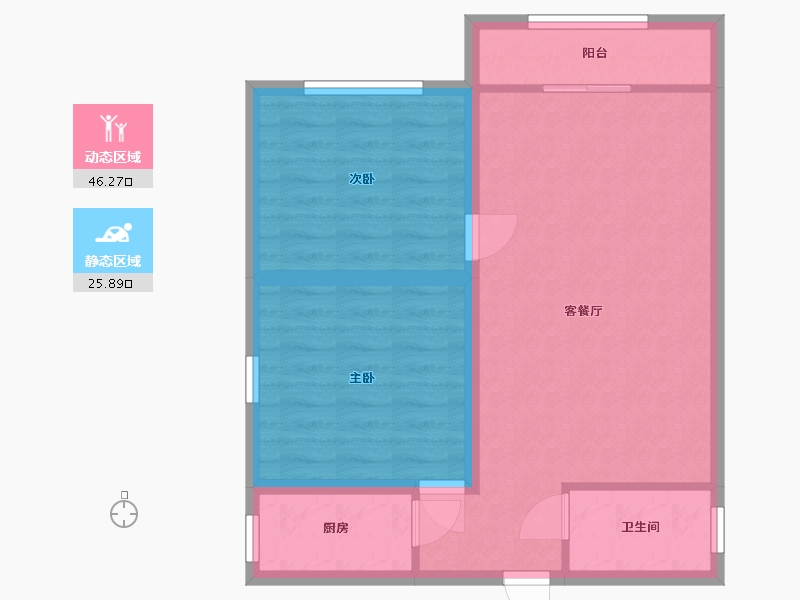 广东省-深圳市-松泉公寓-64.51-户型库-动静分区