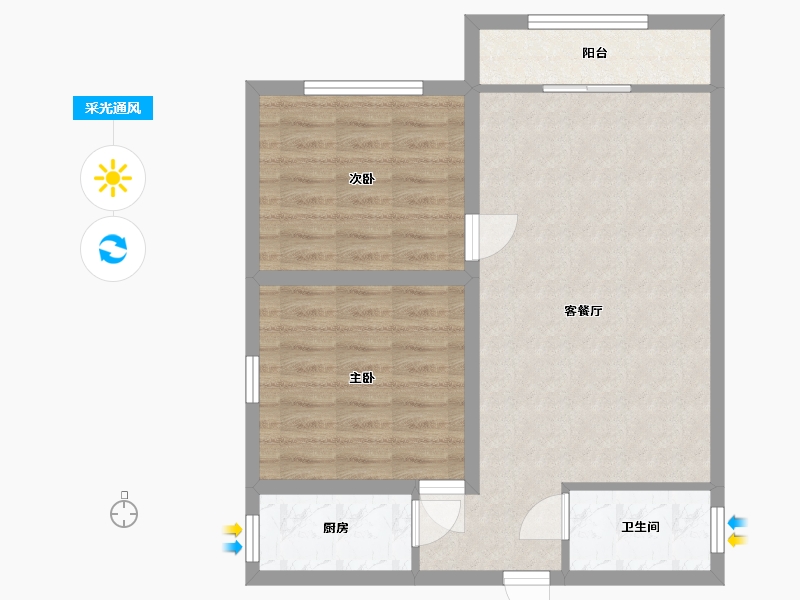 广东省-深圳市-松泉公寓-64.51-户型库-采光通风