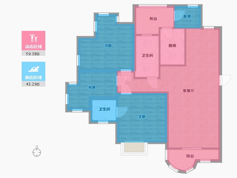 广东省-深圳市-百仕达花园(一期)-91.20-户型库-动静分区