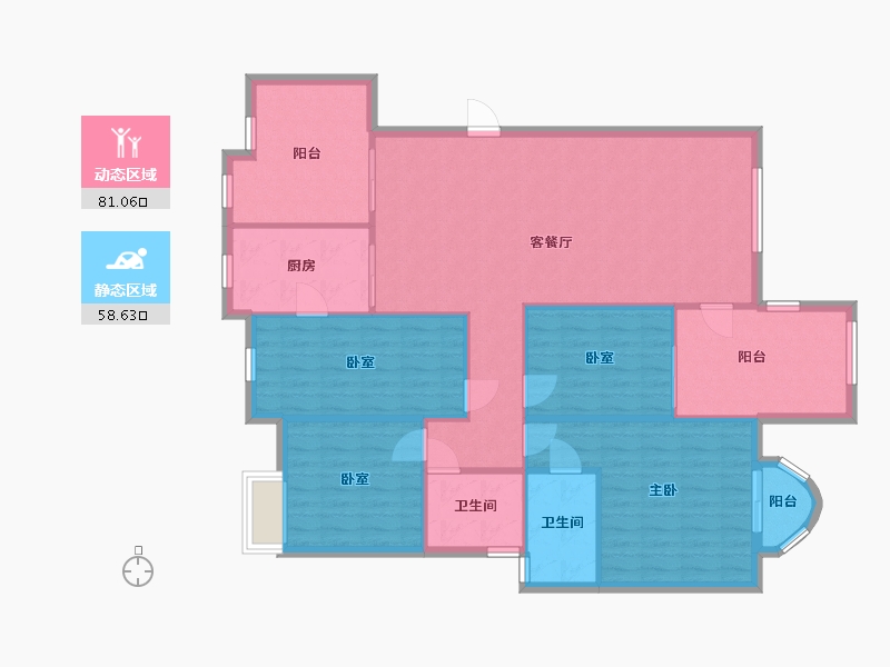 四川省-成都市-西班牙森林-109.99-户型库-动静分区