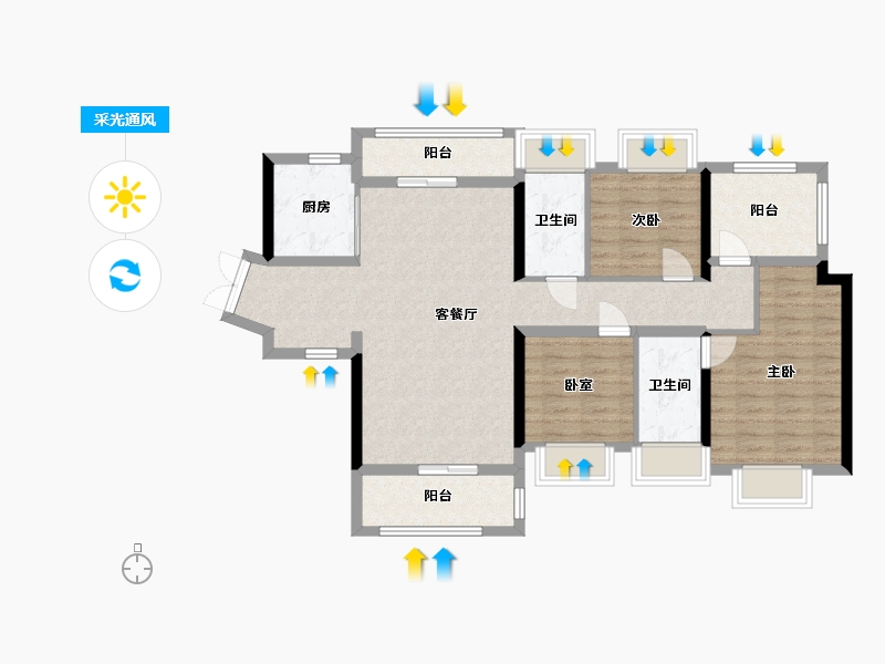 广东省-惠州市-金裕星河丹堤-98.04-户型库-采光通风