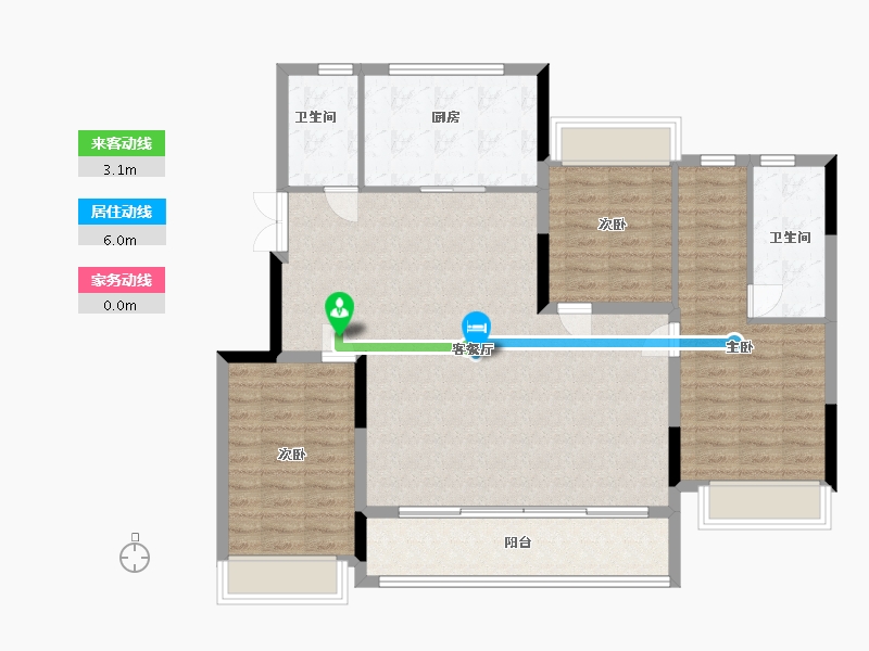 江苏省-苏州市-建发·青云上-114.40-户型库-动静线