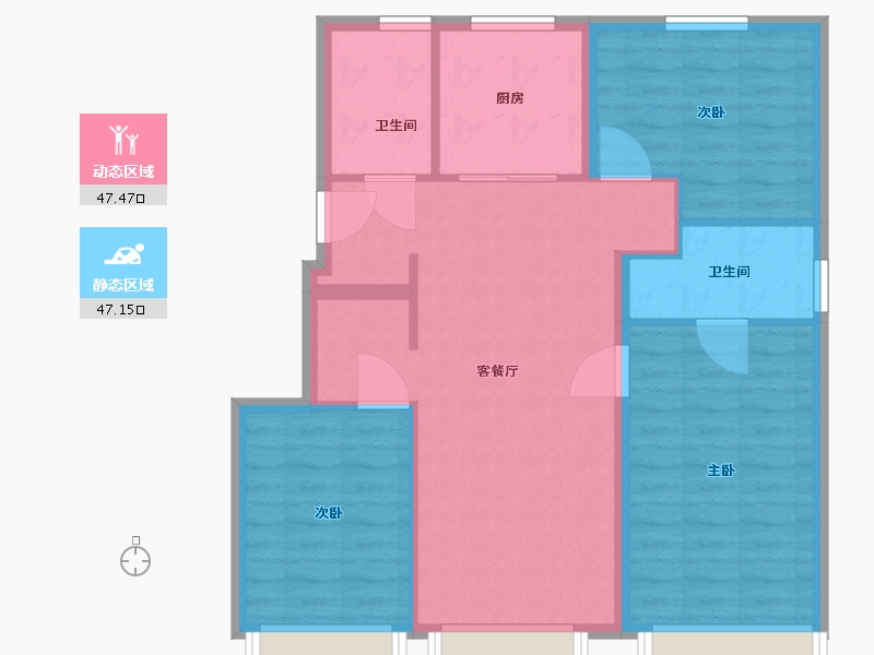 北京-北京市-招商璀璨公元-85.60-户型库-动静分区