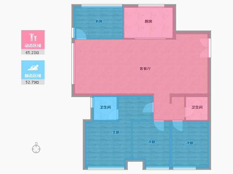 陕西省-安康市-博元城丨福园-107.63-户型库-动静分区