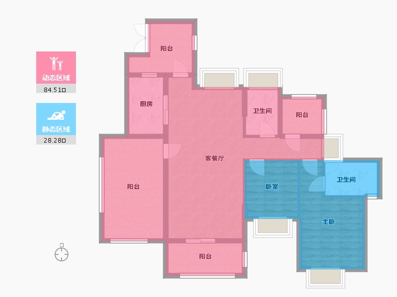 广东省-惠州市-金裕星河丹堤-100.45-户型库-动静分区