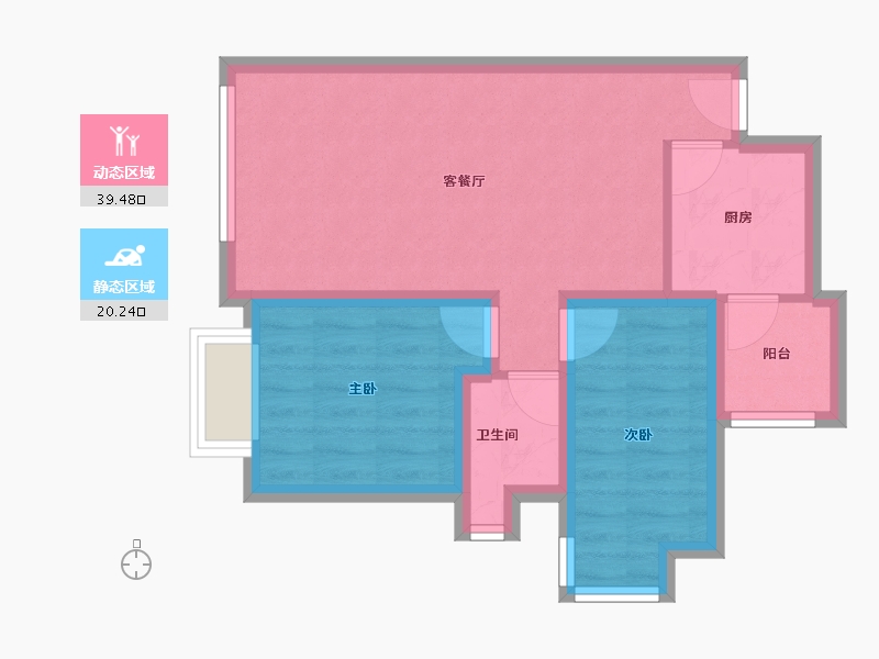 广东省-深圳市-君逸华府（百仕达三期）-52.35-户型库-动静分区