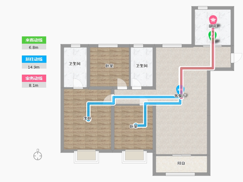 甘肃省-兰州市-中海铂悦府-108.32-户型库-动静线