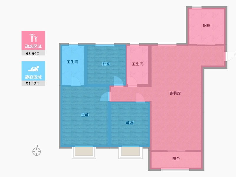 甘肃省-兰州市-中海铂悦府-108.32-户型库-动静分区