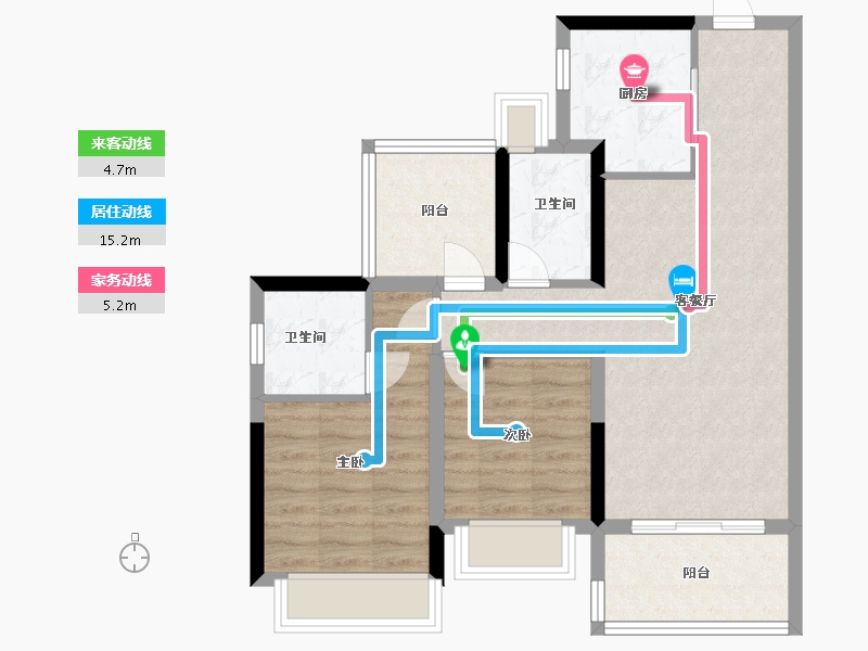 广东省-惠州市-卓越东部蔚蓝海岸-71.20-户型库-动静线