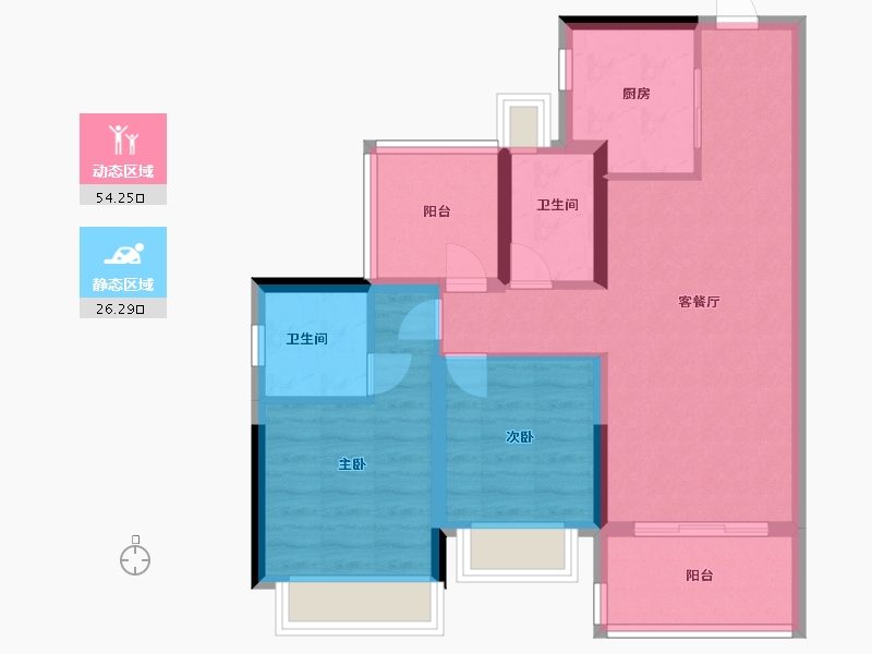 广东省-惠州市-卓越东部蔚蓝海岸-71.20-户型库-动静分区