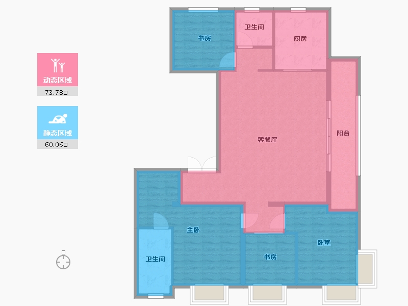 河南省-郑州市-北龙湖瑞府-121.24-户型库-动静分区