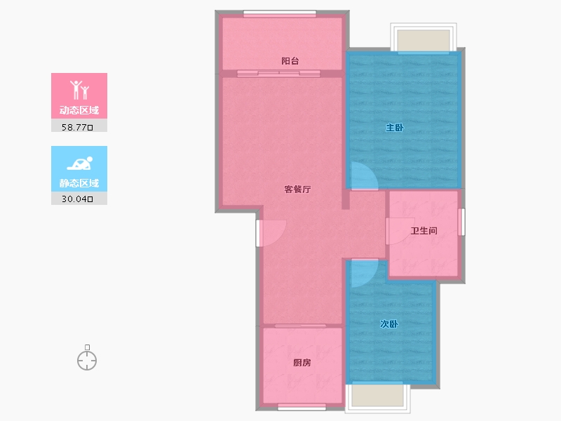 浙江省-湖州市-太湖健康城-桃源居-80.30-户型库-动静分区