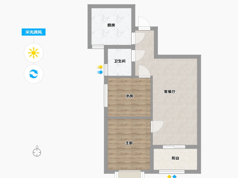 陕西省-西安市-领航悦峯-53.13-户型库-采光通风