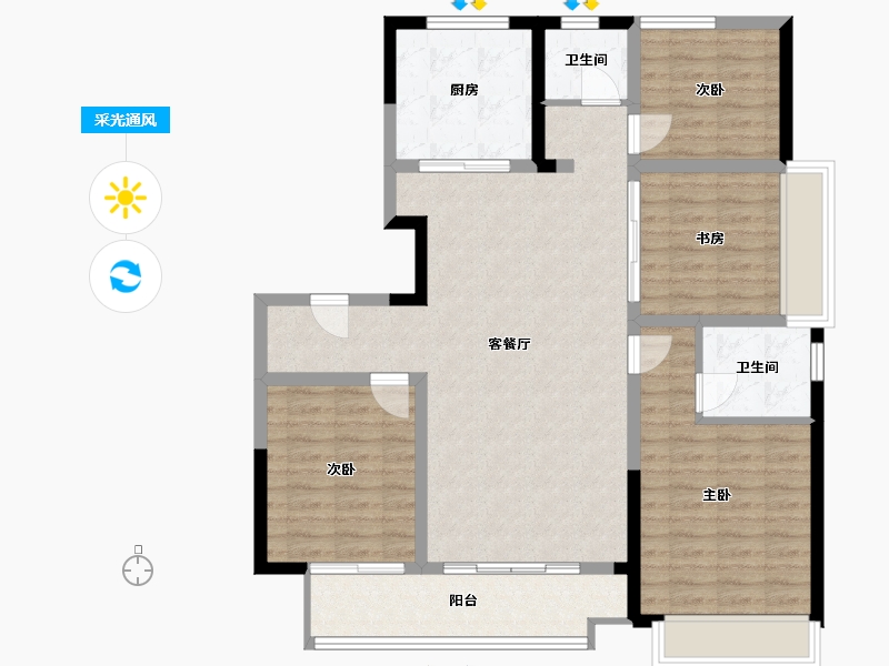 山东省-济南市- 城投逸山府-105.00-户型库-采光通风