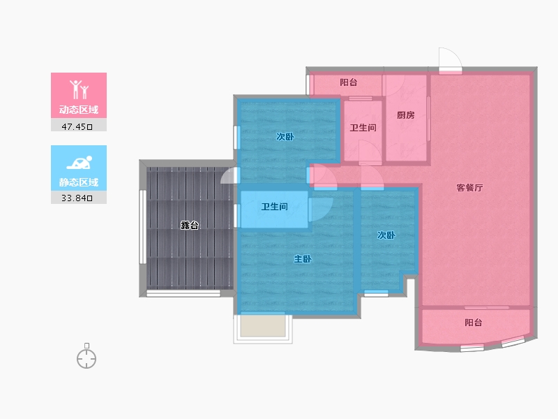 广东省-深圳市-金城华庭-83.98-户型库-动静分区