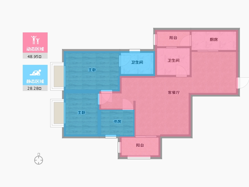 广东省-深圳市-新天富山海华庭-68.27-户型库-动静分区