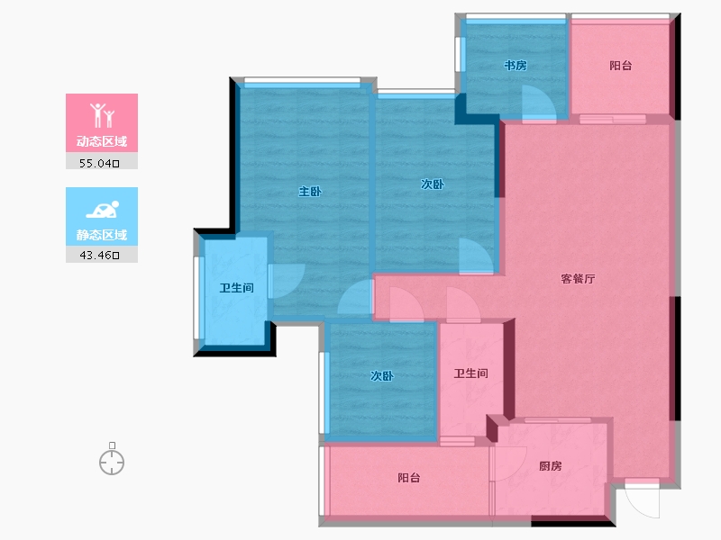 贵州省-贵阳市-上官華府-87.97-户型库-动静分区