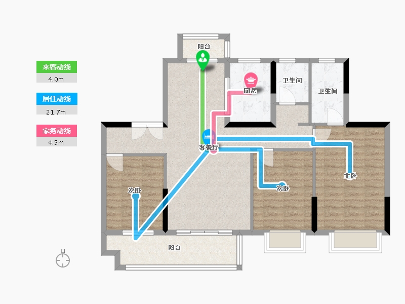 湖北省-荆州市-保利公园壹号-99.13-户型库-动静线