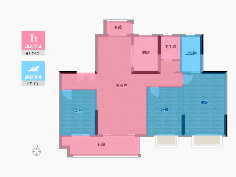 湖北省-荆州市-保利公园壹号-99.13-户型库-动静分区