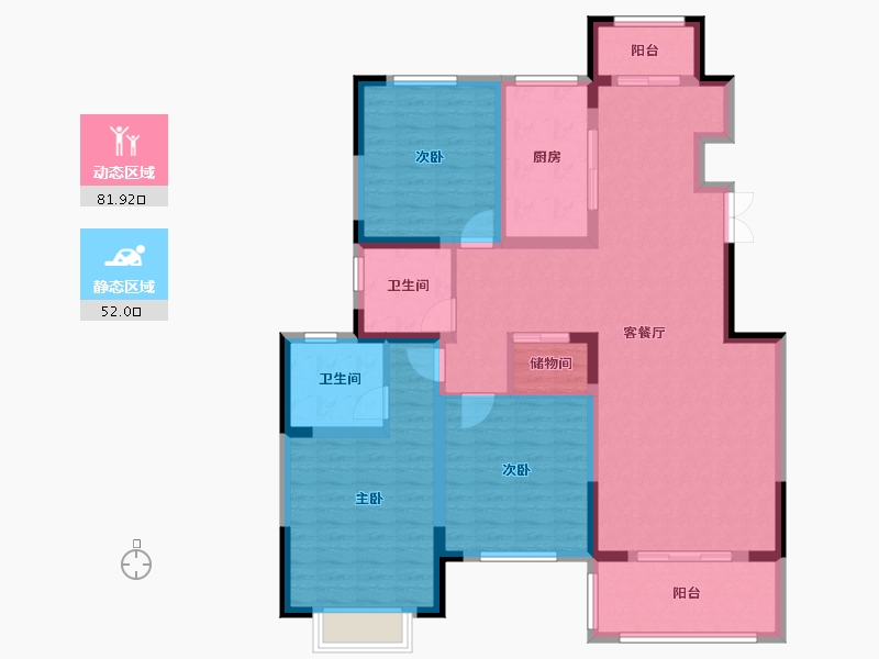 江苏省-南通市-西场花苑北区-120.00-户型库-动静分区