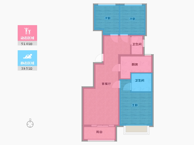 河北省-廊坊市-明德园-80.80-户型库-动静分区