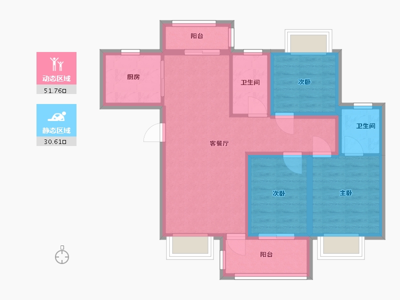 广东省-深圳市-景亿山庄-72.58-户型库-动静分区